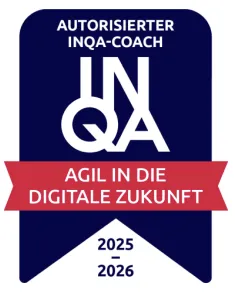Abzeichen „Autorisierter INQA-Coach 2025–2026“